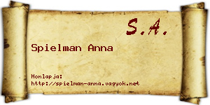 Spielman Anna névjegykártya